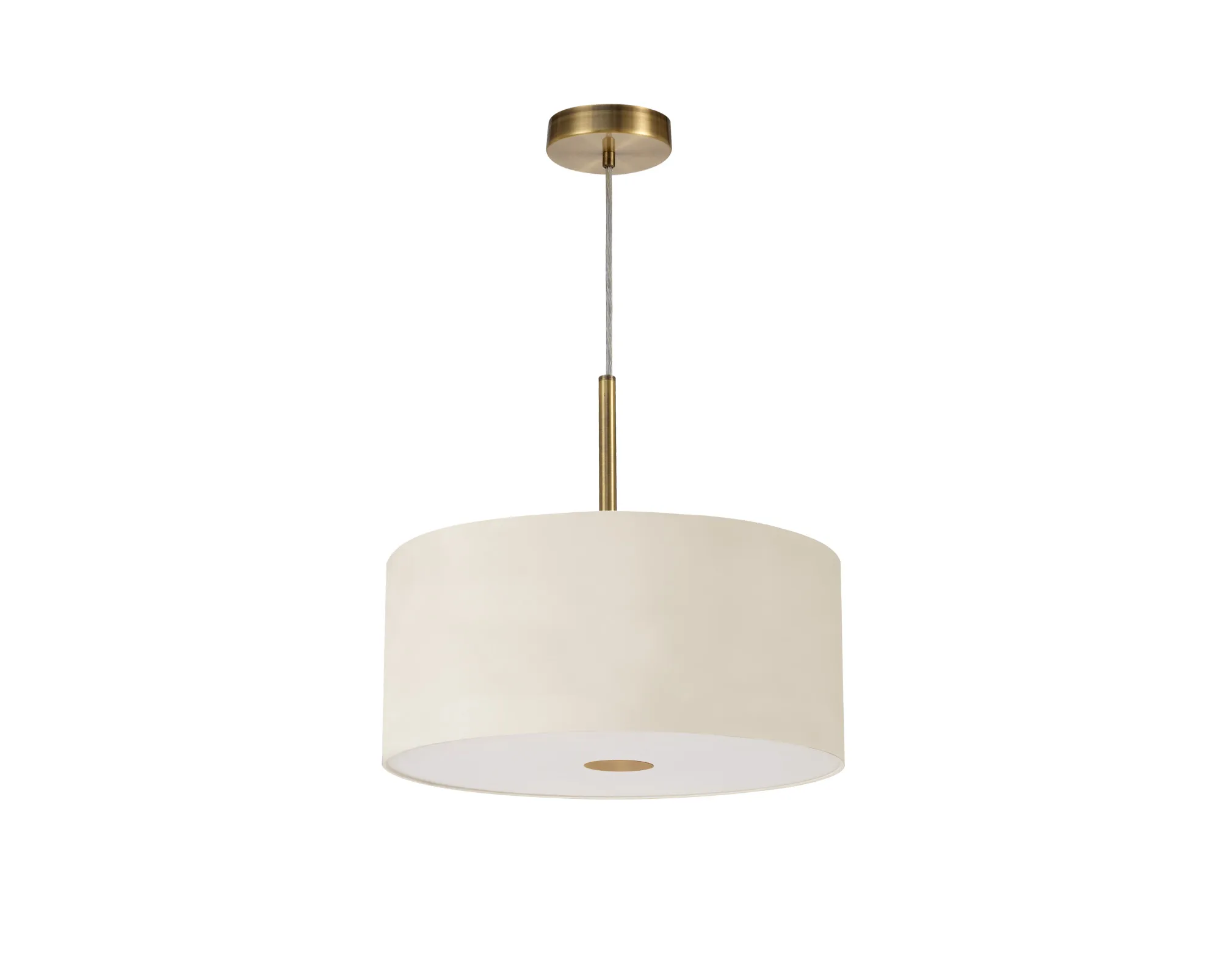 Baymont 40cm Pendant 1 Light Antique Brass, Ivory Pearl, Frosted Diffuser DK0215  Deco Baymont AB IV